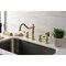 Kingston Brass Widespread Kitchen Faucet with Brass Sprayer, Brushed Brass KB1797TALBS - alternate 3